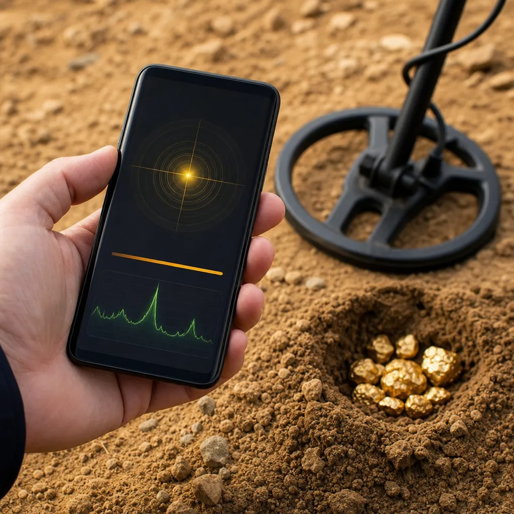 Detector de metais com sensor do celular que identifica ouro escondido